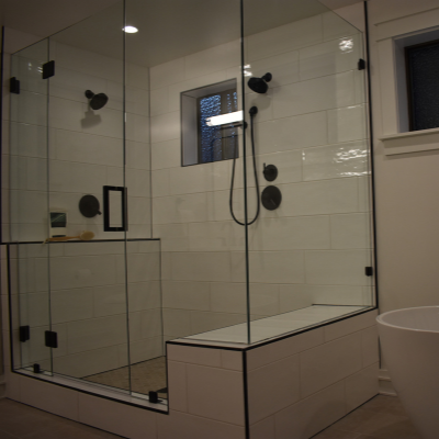 Bathroom remodel recessed can lights over shower in Tigard by Classic Electric