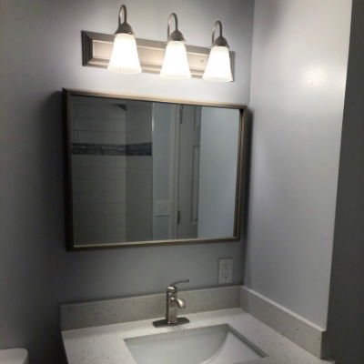 Bathroom remodel vanity light and receptacle outlet in Beaverton by Classic Electric