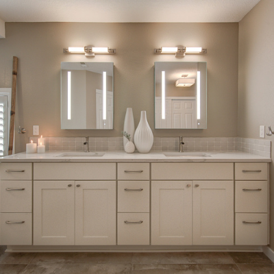 Bathroom remodel with vanity lights and receptacle outlets in Tualatin by Classic Electric