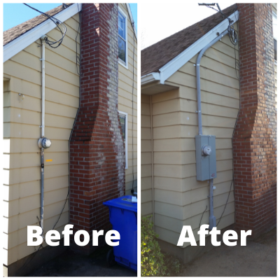 Before and after electrical service change in Sherwood by Classic Electric-1